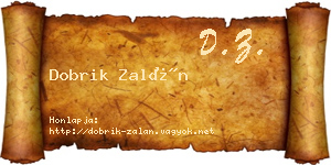 Dobrik Zalán névjegykártya